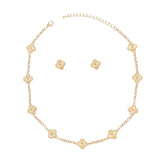 Necklace Gold Quatrefoil Guilloche 9 Motifs Set