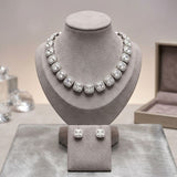 Tennis Silver Cushion Cut Crystal Luxe Necklace