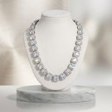 Tennis Silver Cushion Cut Crystal Luxe Necklace