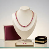 Tennis Pink Cushion Cut Crystal Halo Luxe Necklace