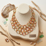 Bib Colorful Seed Bead Links Triple Layer Necklace