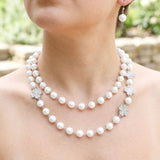 White Pearl Lucky Charm Layered Necklace Set