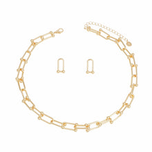 Load image into Gallery viewer, Chain Gold Gauge Links Single Strand Necklace
