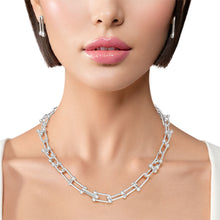 Load image into Gallery viewer, Chain Silver Gauge Links Single Strand Necklace
