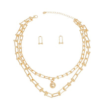 Load image into Gallery viewer, Chain Gold Gauge Links Layered Necklace Women
