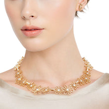 Load image into Gallery viewer, Chain Necklace Flower Linked Gold Set for Women
