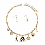 Charm Gold Black Luxe Handbag and Boot Necklace