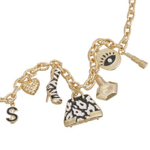 Cargar imagen en el visor de la galería, Charm Gold Black Luxe Handbag and Boot Necklace

