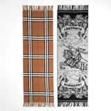 Faux Cashmere Brown Plaid Motif Rectangle Scarf