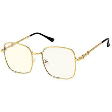 Load image into Gallery viewer, Gold Blue Light Square Glasses
