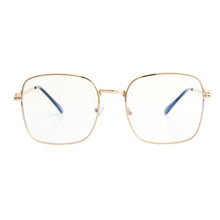 Load image into Gallery viewer, Gold Blue Light Square Glasses
