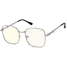 Load image into Gallery viewer, Silver Blue Light Square Glasses
