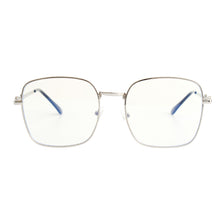 Load image into Gallery viewer, Silver Blue Light Square Glasses
