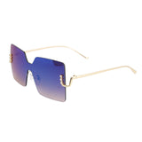 Blue One Piece Square Sunglasses
