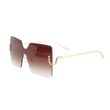 Load image into Gallery viewer, Brown One Piece Square Sunglasses
