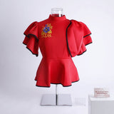 Delta Sigma Theta Red X-Large Violet Peplum Top