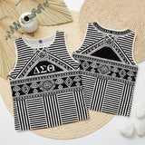Delta Sigma Theta X-Large Black Geometric Tank Top