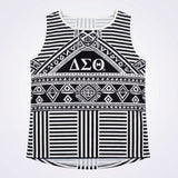 Delta Sigma Theta XX-Large Black Geometric Tank Top