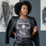 Large AKA Sterling Silver Sisterhood Metallic Top
