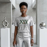 Medium AKA Silver Soror 25th Pearl Metallic Tee