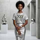 Small AKA Silver Soror 25th Pearl Metallic Tee