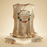 XLarge AKA Golden Soror Metallic Sleeveless Top