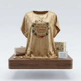2XL AKA Golden Soror Metallic Short Sleeve Top
