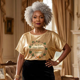 2XL AKA Golden Soror Metallic Short Sleeve Top
