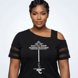 2XL AKA Black Cold Shoulder Cutout Athletic Top