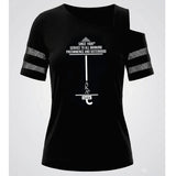 Medium AKA Black Cold Shoulder Cutout Athletic Top