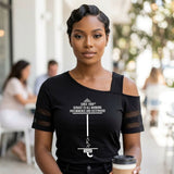 Medium AKA Black Cold Shoulder Cutout Athletic Top