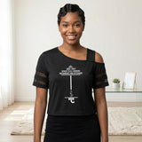 Medium AKA Black Cold Shoulder Cutout Athletic Top