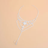 Ankle Chain Silver Rhinestone Toe Ring for Women
