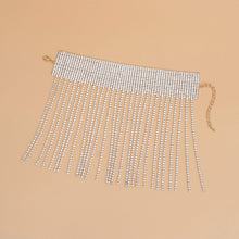 Cargar imagen en el visor de la galería, Anklet Gold Rhinestone 15 Line Long Fringe Women
