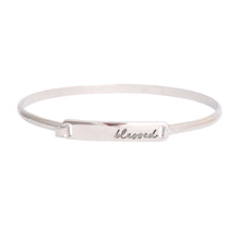 Cargar imagen en el visor de la galería, Blessed Silver Hook Bangle
