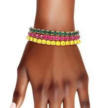 Cargar imagen en el visor de la galería, Bracelets Multicolor 5mm Rhinestone 3 Strand Women
