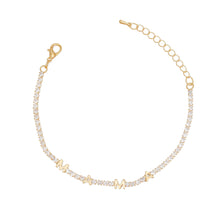 Cargar imagen en el visor de la galería, Tennis Bracelet Gold CZ Rhinestone MAMA for Women

