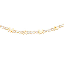 Cargar imagen en el visor de la galería, Tennis Bracelet Gold CZ Rhinestone MAMA for Women
