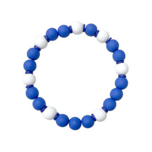 Cargar imagen en el visor de la galería, ZPB Blue White Matte Rubber Coated Bead Bracelet
