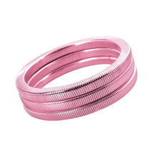 Cargar imagen en el visor de la galería, Bracelets Pink Silver Snake Chain Stretch Set
