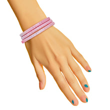 Cargar imagen en el visor de la galería, Bracelets Pink Silver Snake Chain Stretch Set
