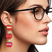 Cargar imagen en el visor de la galería, Fish Hook Apple Best Teacher Ever Earrings Women
