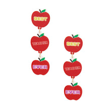 Cargar imagen en el visor de la galería, Fish Hook Apple Best Teacher Ever Earrings Women
