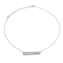 Cargar imagen en el visor de la galería, Silver John 3:16 Plate Necklace
