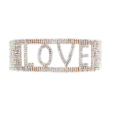 Cargar imagen en el visor de la galería, Gold LOVE 18 Row Rhinestone Choker
