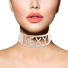 Load image into Gallery viewer, Gold SEXY 18 Row Rhinestone Choker
