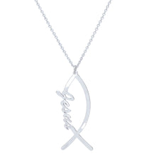 Cargar imagen en el visor de la galería, Necklace Jesus Fish Pendant Silver Chain for Women
