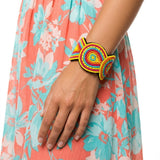 Cuff Tribal Mandala Vibrant Hand Beaded Bracelet