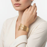 Cuff Gold 19 Row Stacked Bangle Bracelet Women
