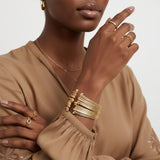 Cuff Gold 19 Row Stacked Bangle Bracelet Women